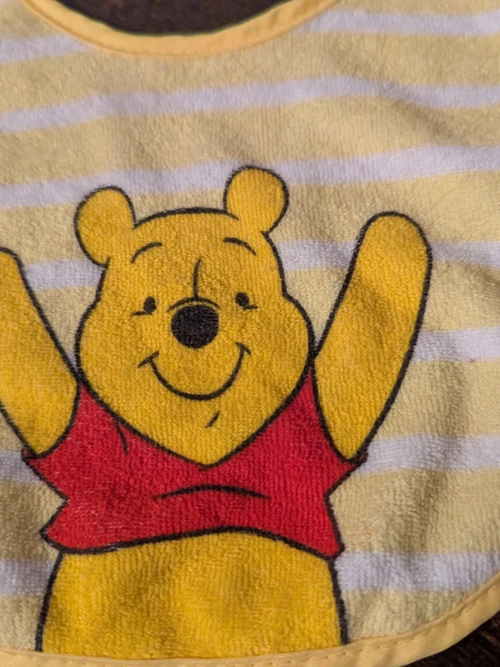 Winnie the Pooh Disney Baby Yellow Strip Bib Bee Cotton Blend Cuddle Accessories